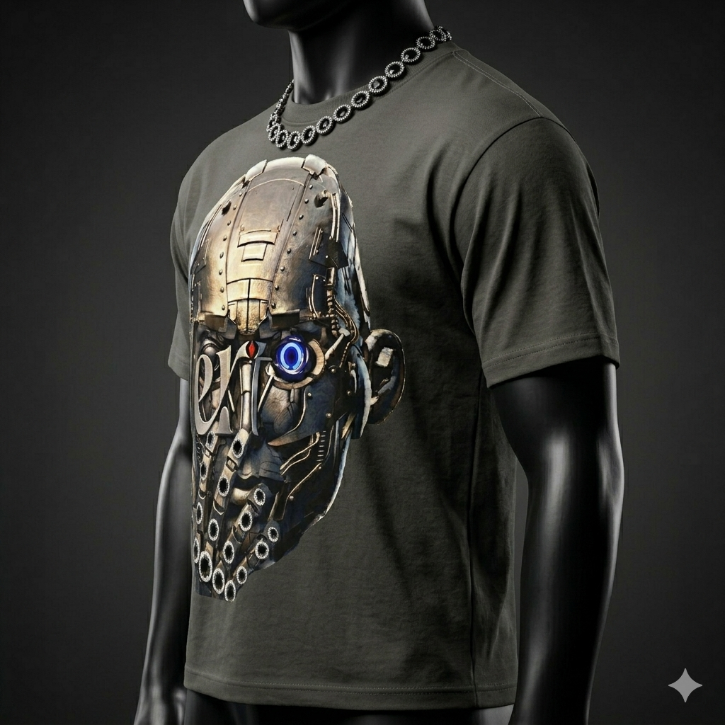 Product Name: The "Vertex Cyber-Core" Oversized Heavyweight Tee