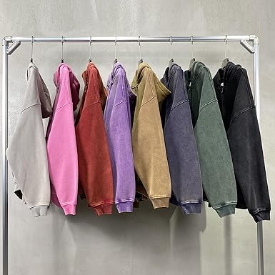Stone Wash Zip Up Hoodies Long Sleeve