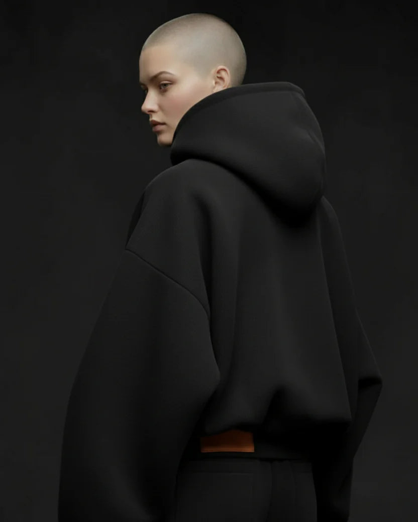 BLACK CROSSVEIL Oversized HOODIE
