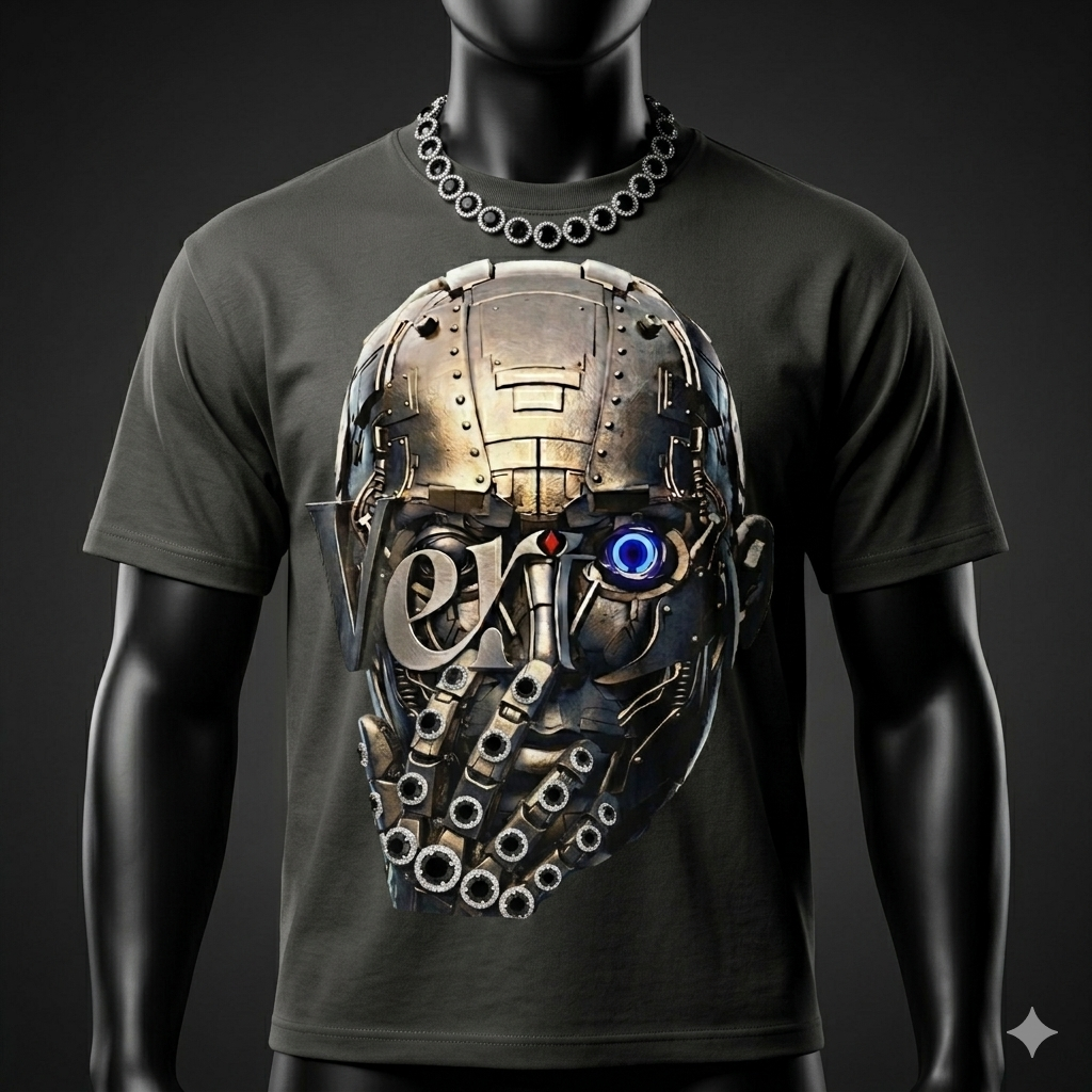Product Name: The "Vertex Cyber-Core" Oversized Heavyweight Tee