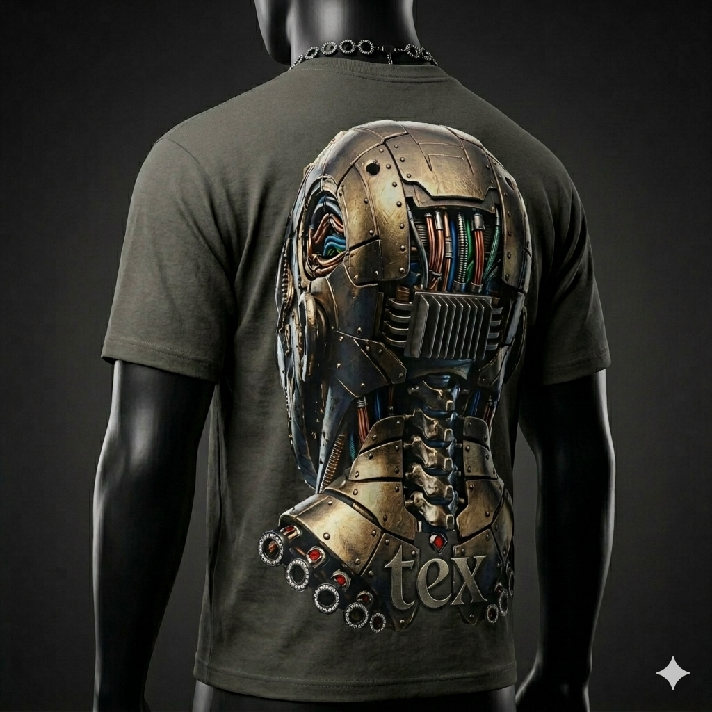 Product Name: The "Vertex Cyber-Core" Oversized Heavyweight Tee