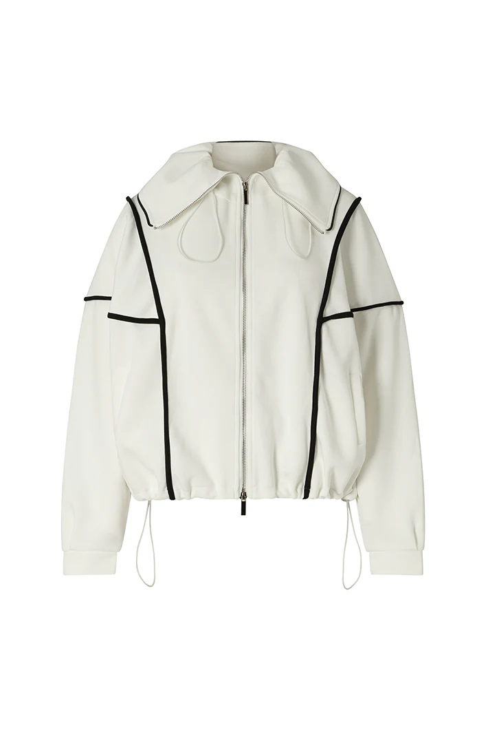 ZIPPED TRACKSUIT TOP IN WHITE